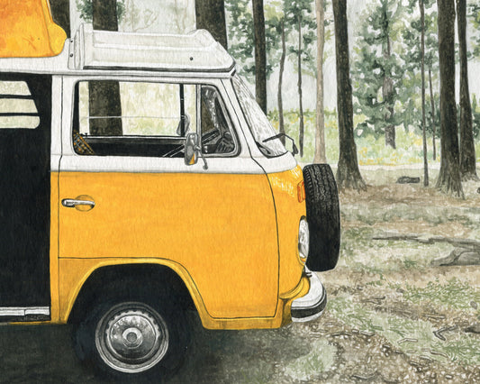 Volkswagen Bus Camping - Print